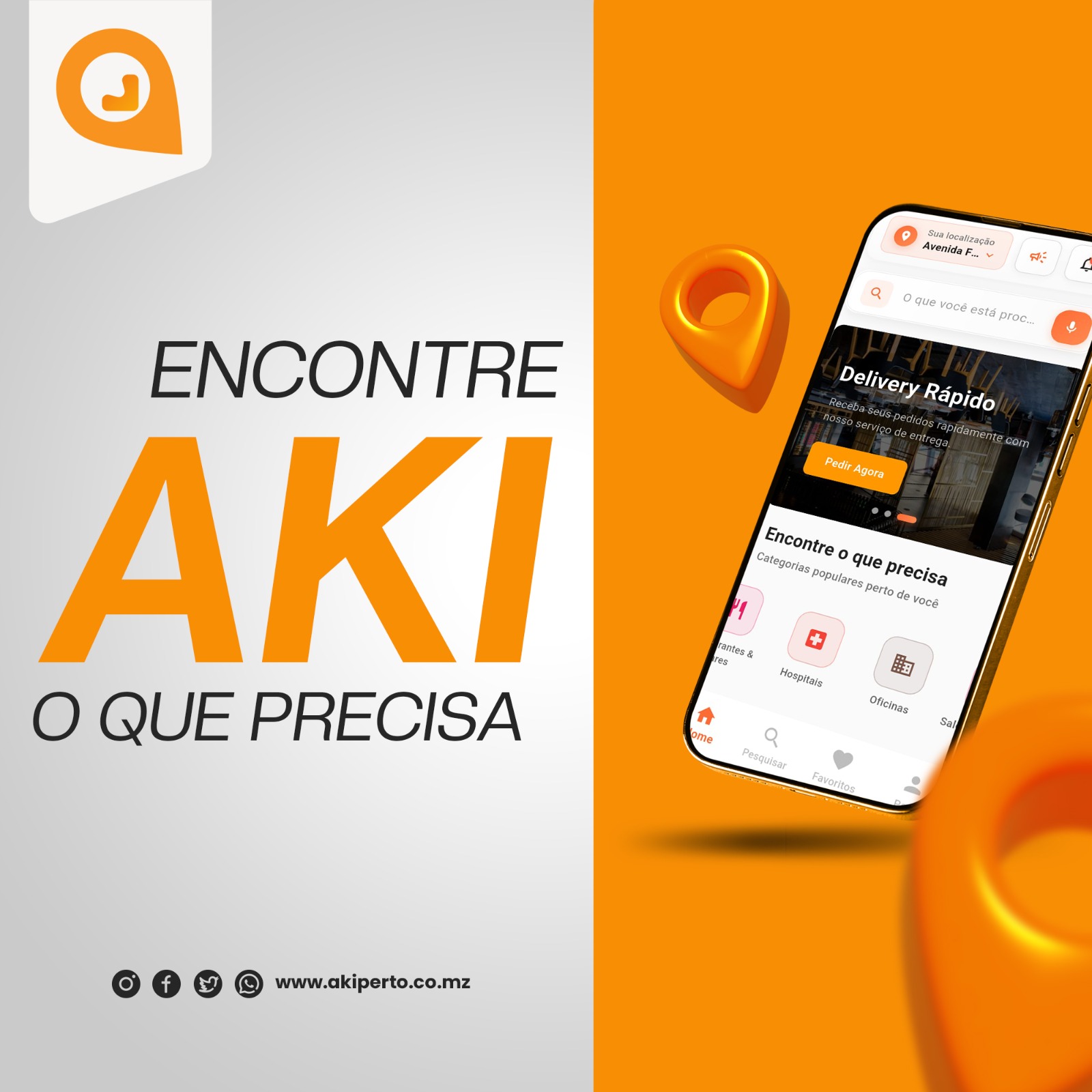 AKI App - Tela Principal